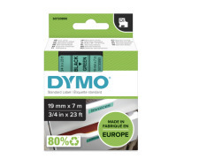 Dymo D1 Standard Labels 19mm x 7m black/green