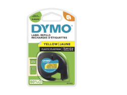 LetraTag plastic labels, 12 mm yellow