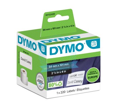 Dymo LabelWriter Large Address Labels 101mm x 54mm - white